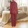 Personalized Family Christmas Pajamas Set: Maroon Red Snowflakes, Holly & Merry Script Polyester Sleepwear Satin Pajamas Set - 3