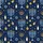 Men's Whimsical Hanukkah Navy Menorah Dreidel Star Pajama Bottoms Satin Pajamas Set - 4