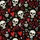 Unisex Gothic Skull & Heart Eye Pajama Bottoms: Distressed Sketch Art Print, Red Hearts, Soft Polyester Satin Pajamas Set - 4