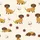 Dachshund Lovers: Mustard Onesie Dog Pattern Cozy Sleepwear - Cotton Boll & Star Anise Print Satin Pajamas Set - 4