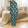 Cat Lover's Whimsical Ginger Tabby Astronaut Cats Floating Teal Space Design Satin Pajamas Set - 3