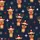 Family Matching Christmas Pajamas Design: Cheerful Reindeer with Santa Hats & String Lights Satin Pajamas Set - 4