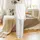 Elegant Women's Delicate Flowing Cloud Design: Subtle Beige Off-White Satin Pajamas Set - 3