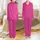 Newborn Toddler Satin Pajamas: Fuchsia Gold Curvilinear Motif Matching Sleep Set Satin Pajamas Set - 1