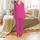 Newborn Toddler Satin Pajamas: Fuchsia Gold Curvilinear Motif Matching Sleep Set Satin Pajamas Set - 2