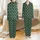 Bridal Party Satin Sleep Set: Custom Gold Initial White Rose Forest Green Design Satin Pajamas Set - 1