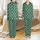 Botanical Elegance: Delicate White Sprigs & Interlocking Leaf Motifs Deep Forest Green Item Satin Pajamas Set - 1