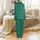 Bridesmaid & Couple's Emerald Botanical Sprig Pattern Satin Sleep Set Satin Pajamas Set - 3