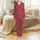 Matching Family Personalized Satin Sleep Set: Crimson Red Script Holly Christmas Design Satin Pajamas Set - 2