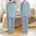 Bridesmaid & Bachelorette Dusty Blue Rose Floral Script Initial Satin Lounge Set Satin Pajamas Set - 1
