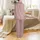 Women's Modal Pajamas: Delicate Rose Botanical Print, Drain Pockets, Post-Op Loungewear Satin Pajamas Set - 3