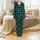 Personalized Family Pajamas: Forest Green Navy Plaid Reindeer Holiday Sleep Set Satin Pajamas Set - 2