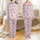 Personalized Pet Lover Pajamas: Fluffy Golden Dog, Pink Dress, Rainbow Heart Satin Set Satin Pajamas Set - 1