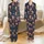 Family Holiday: Playful Reindeer & Snowflake Navy Pattern Long Sleeve Pajamas Satin Pajamas Set - 1