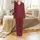 Women's Deep Crimson Tartan Plaid Flannel Sleepwear Set: Navy & White Pattern Satin Pajamas Set - 2