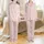 Winter Sweetheart: Playful Two-Tone Rose Candy Cane & Peppermint Pattern - Blush Pink Holiday Motif Satin Pajamas Set - 1