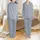 Women's Hand-Printed Periwinkle Botanical Block Print Organic Cotton Sleep Set Satin Pajamas Set - 1