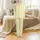 Women's Muslin Cotton Pajamas: Delicate Pale Yellow Wildflower Botanical Print - Breathable Sleepwear Satin Pajamas Set - 2