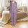 Women's Hand Block Printed Cotton Pajama Set: Navy Stripe & Pink Floral Motif Satin Pajamas Set - 2