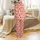 Bridesmaid Muted Salmon Pink Hand Block Print Rustic Stripe Heart Cotton Pajama Set Satin Pajamas Set - 3