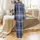 Men's Classic Navy Slate Plaid DIY Loungewear Project - Tartan Sleepwear Template Satin Pajamas Set - 3