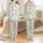 Rabbit Lover's Black & Grey Etched Bunny & Botanical Print Relaxed Comfort Sleep Set Satin Pajamas Set - 1