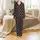 Luxury Initial Monogram Design: Rich Chocolate Script Pattern - Personalized Canvas Satin Pajamas Set - 2