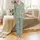 Bridesmaid Rayon Spandex Sleepwear: Sage Pine Branch & Cocktail Glass Pattern - Personalized Loungewear Set Satin Pajamas Set - 2