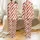 Whimsical Holiday Design: Cream Candy Cane Stripe Reindeer Santa Gingerbread All-Over Print Satin Pajamas Set - 1