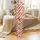 Whimsical Holiday Design: Cream Candy Cane Stripe Reindeer Santa Gingerbread All-Over Print Satin Pajamas Set - 2