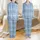 Women's Beginner Pale Blue Tartan Plaid Pajama Pants Sewing Pattern Satin Pajamas Set - 1