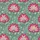 Women's Indian Block Print Sleep Set: Fuchsia Lotus & Olive Vine on Teal Cotton Loungewear Satin Pajamas Set - 4