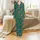 Otter Lovers: Playful Santa Otter & Snowflake Pattern on Forest Green - Festive Wearable Art Satin Pajamas Set - 2