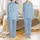 Elegant Monogram Style: Sky Blue Hand-Drawn Initial Pattern - Seamless Print Design Satin Pajamas Set - 1
