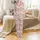 Coquette Christmas: Pastel Pink Santa, Gingerbread & Bow Cartoon Satin Pajamas Satin Pajamas Set - 2