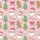 Coquette Christmas: Pastel Pink Santa, Gingerbread & Bow Cartoon Satin Pajamas Satin Pajamas Set - 4