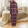 Hubby Wifey Matching Pajamas: Navy Tartan Cotton Flannel Couples Sleep Set Satin Pajamas Set - 3