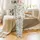 Vintage Tropical Christmas Design Pattern: Santa Flamingo Reindeer Beach Palm Toile Engraving Satin Pajamas Set - 2