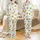 Pancakes & Pajamas Theme: Whimsical Golden Breakfast & Cozy Blue Green Pattern Pajamas Satin Pajamas Set - 1