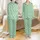 Women's Custom Monogram Seersucker Long Sleeve Set: Elegant Kelly Green Script Satin Pajamas Set - 1