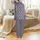Women's Soft Cotton Pajamas: Dusty Blue Hand Block Print Rose Pink Indigo Floral Motif Satin Pajamas Set - 3
