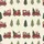 Family Christmas Train Pattern: Crimson Woodland Animals & Presents – Rustic Holiday Art Satin Pajamas Set - 4