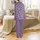 Personalized Pet Lover's Pajamas: Custom Golden Labrador Photo & Paw Print on Purple Polyester Pajamas Set Satin Pajamas Set - 3