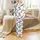 Unisex Goldendoodle Pajama Bottoms: Hand-Drawn Monochrome Doodle Dog Pattern Wide-Leg Loungewear Satin Pajamas Set - 2