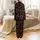 Grand Holiday Cheer Top: Festive Candy Cane Text, Holly Berries, Snowflakes & Script on Black Satin Pajamas Set - 3