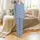 Personalized Bridesmaid Monogram Laurel Wreath Dusty Periwinkle Polyester Sleep Set Satin Pajamas Set - 2