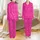 Women's Luxurious Luminous Magenta Fluffy Feather Pattern Hot Pink Fuchsia Pearl White Wrap Satin Pajamas Set - 1