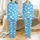 Cloud Dreamer's Azure Sky Cumulus Pattern Loose-Fit Polyester Pajamas Satin Pajamas Set - 1