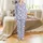Whimsical Soul's Dreamy Pastel Lavender Sky with Smiling Clouds, Stars & Crescent Moons Design Satin Pajamas Set - 2
