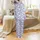 Whimsical Soul's Dreamy Pastel Lavender Sky with Smiling Clouds, Stars & Crescent Moons Design Satin Pajamas Set - 3